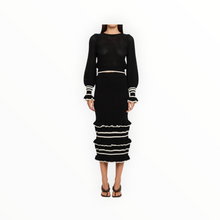 Kivari Rafaela Rafaela Knit Midi Skirt - Black/Cream