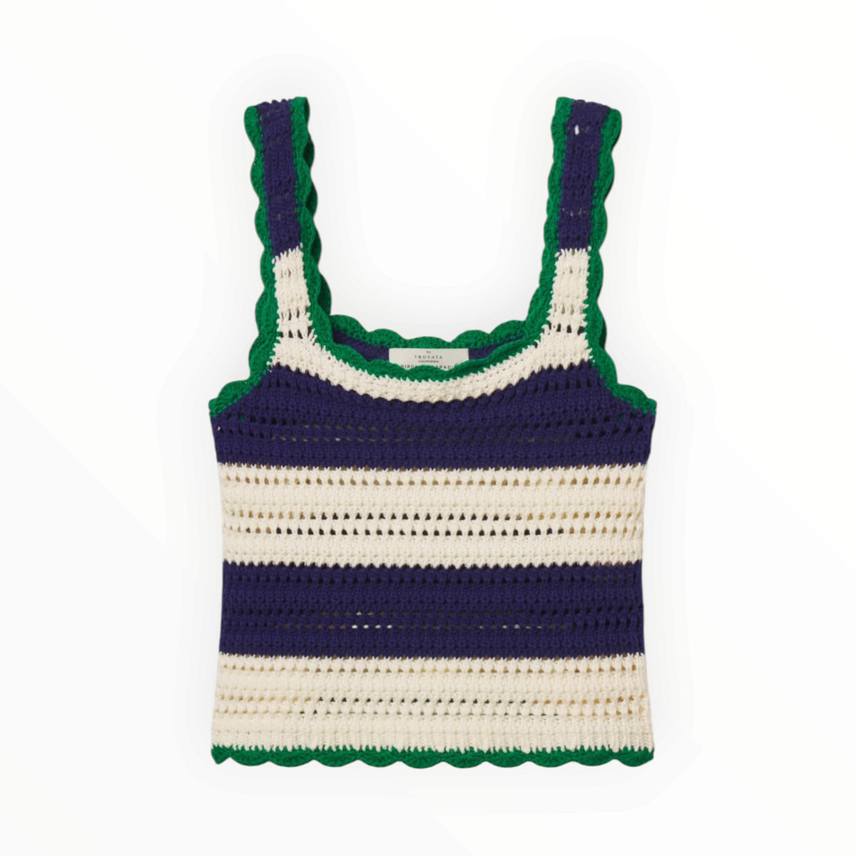 Trovata Justine Sweater Tank - Navy W/Antique White Stripe