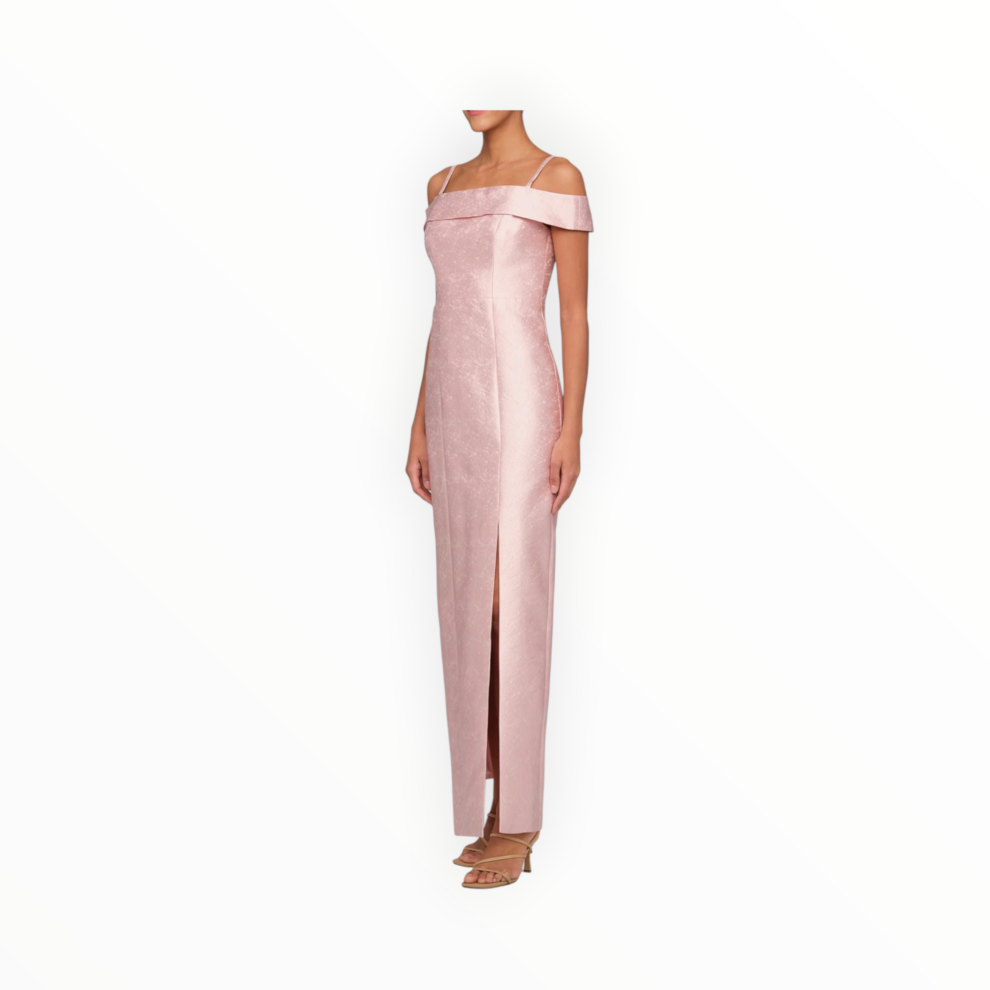 Kay Unger Edith Column Gown - Ballet Pink