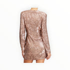 Jonathan Simkhai Monty Hammered Sequin Blazer Mini Dress - Latte