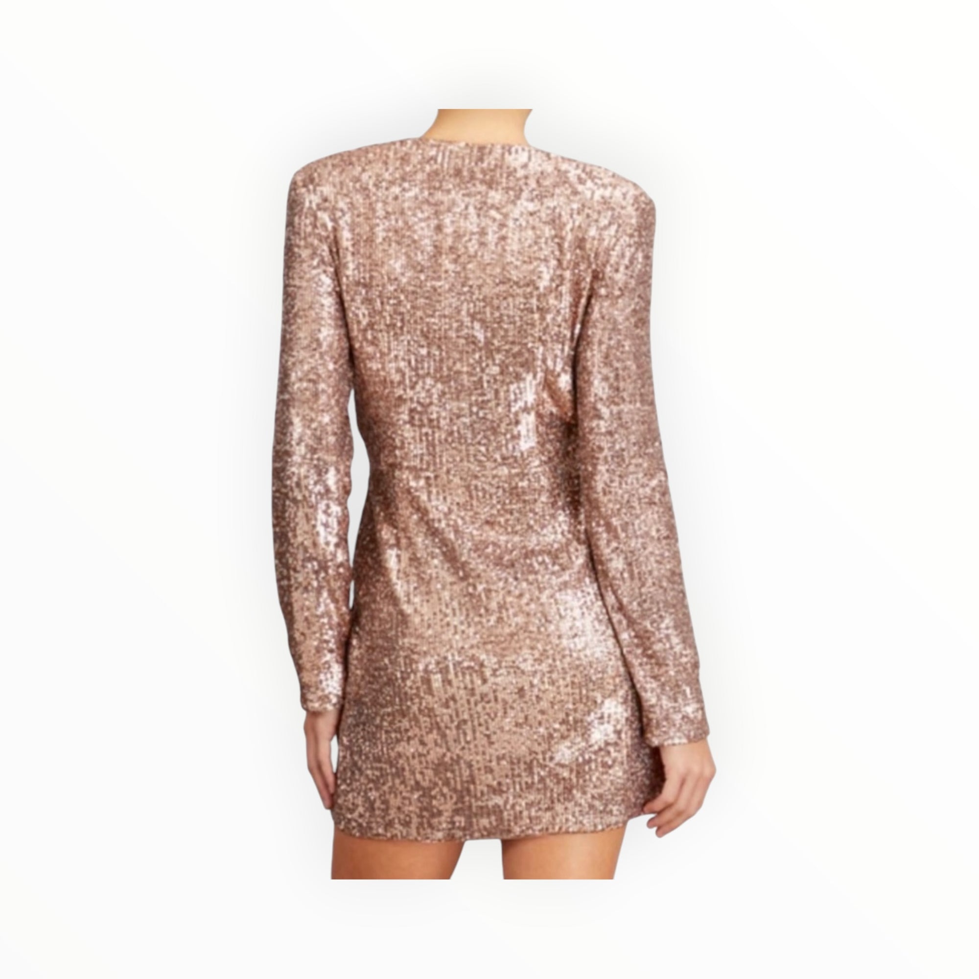 Jonathan Simkhai Monty Hammered Sequin Blazer Mini Dress - Latte