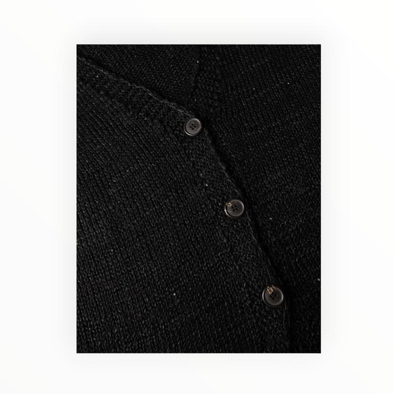 Scaglione Linen Cardigan - Black