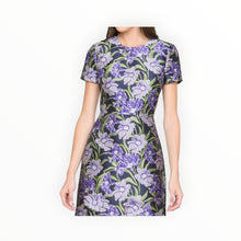 THEIA Serenza Jacquard Dress - Iris Bloom/Navy