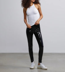 Commando Faux Patent Leather Legging - Black