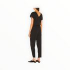 ATM Melillo High Torsion V Neck Belted Jumpsuit - Black