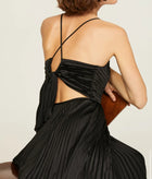 A.L.C. Aries Satin Pleated Dress - Black