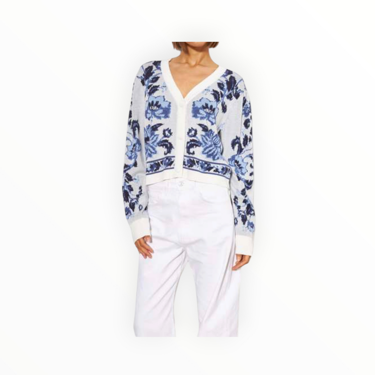 Line the Label Polly Floral Cardigan- Bluebell Bouquet