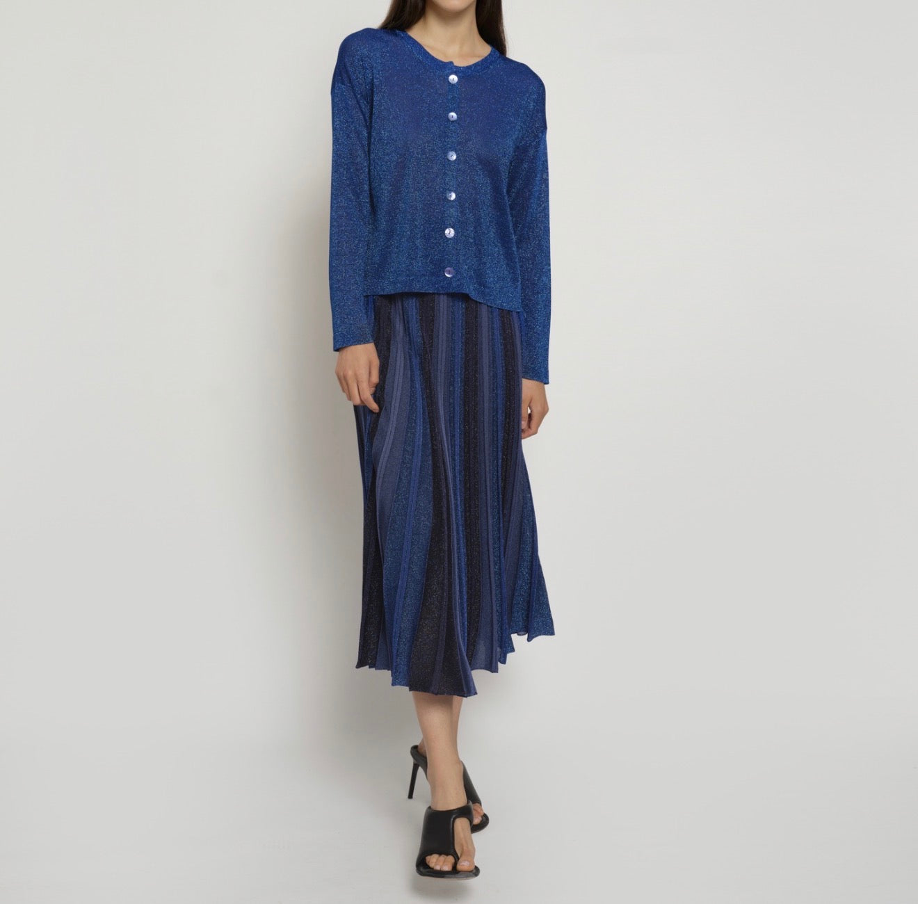 Maison Lurex Gala Short Cardigan - Royal Blue