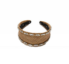 Lele Sadoughi Natural Brigitte Raffia Crystal Trim Headband
