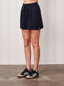 Stateside Softest Fleece Pleated Short - New Navy