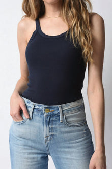 Re/Done Hanes Ribbed Tank - Navy