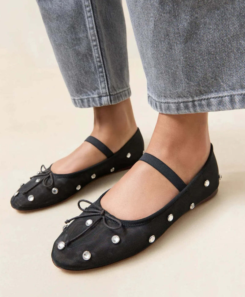 Loeffler Randall Leonie Ballet Flat - Black/Crystal