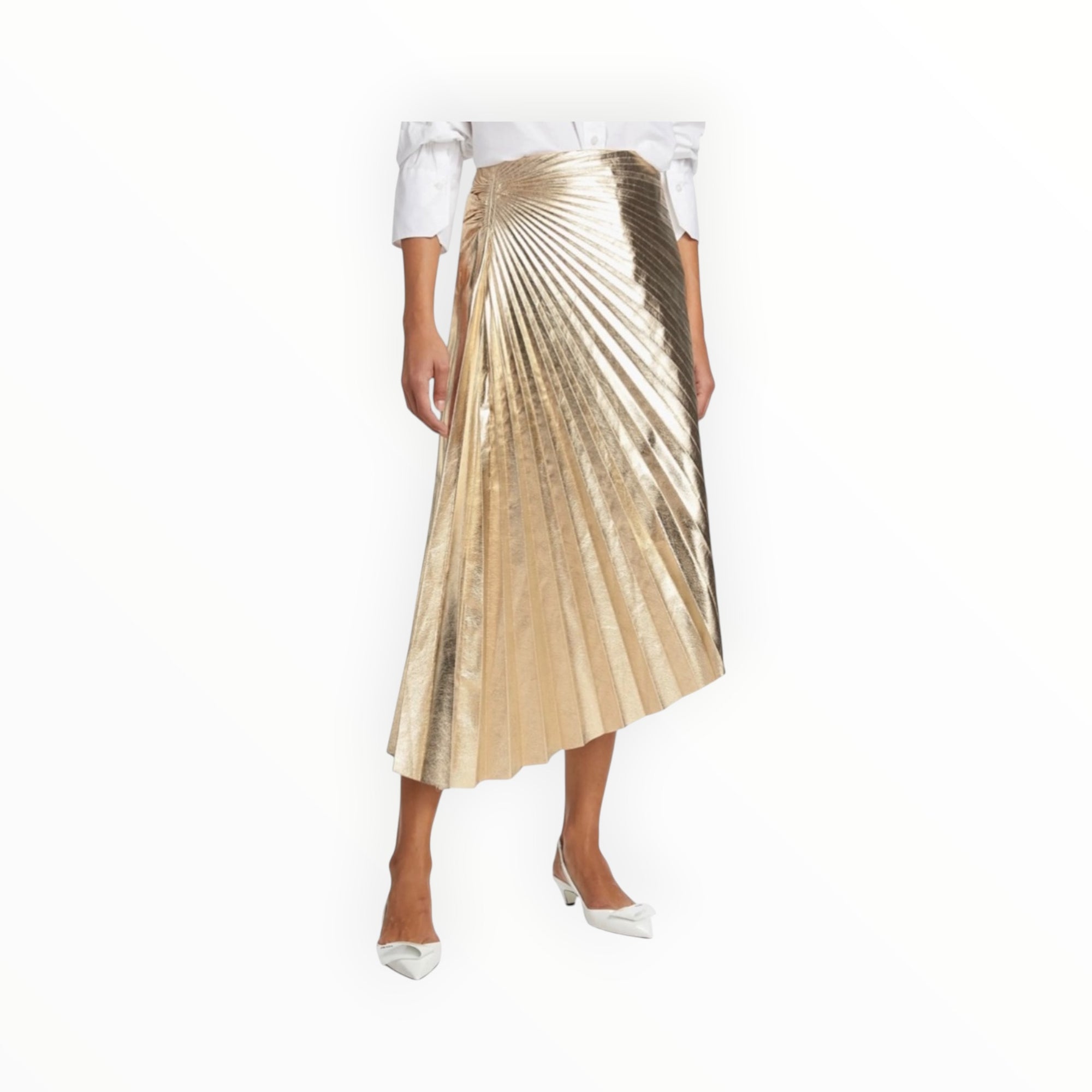 A.L.C. Tori Pleated Asymmetric Skirt - Gold