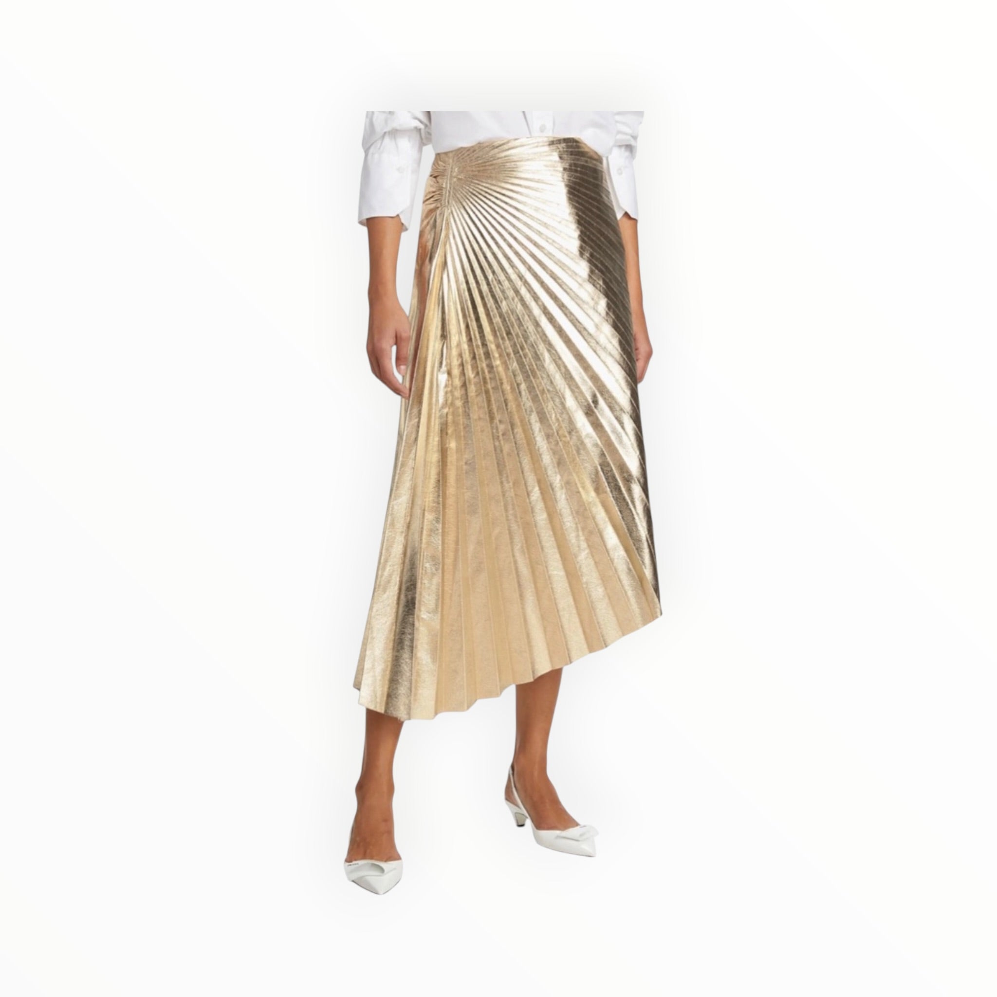 A.L.C. Tori Pleated Asymmetric Skirt - Gold