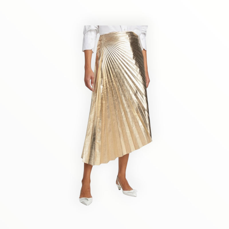 A.L.C. Tori Pleated Asymmetric Skirt - Gold