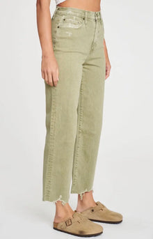 The Daze Pleaser High Rise Wide Ankle - Matcha