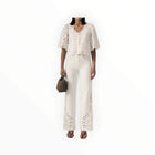 LE JEAN Column Eyelet Jean - White