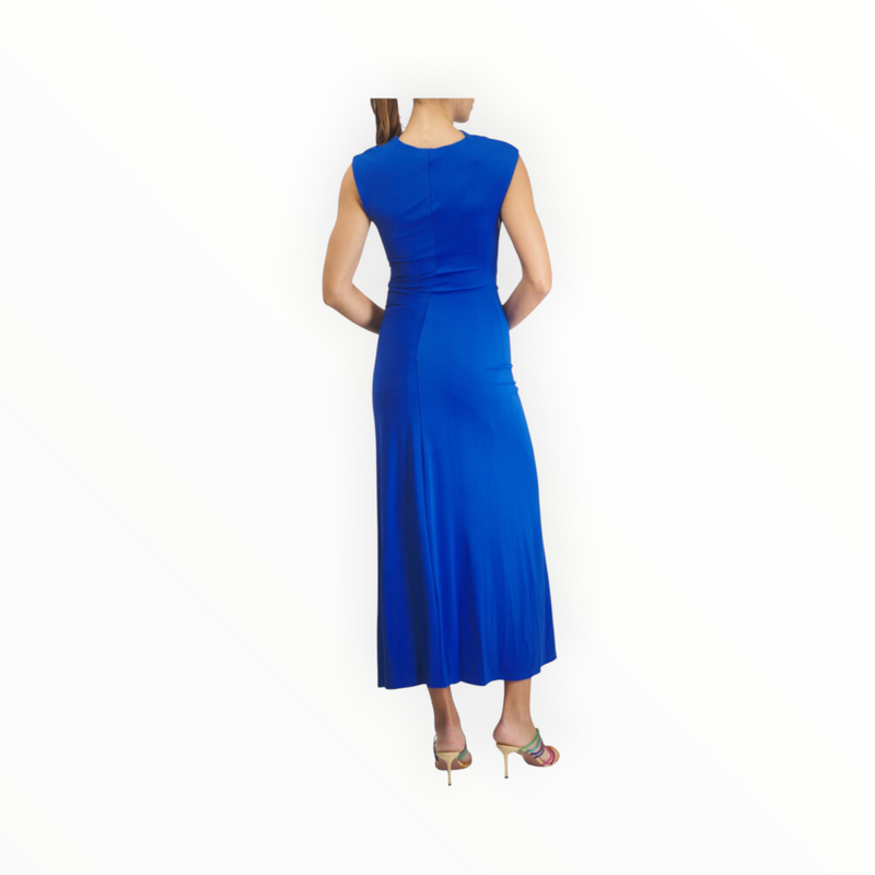 SIMKHAI Acacia Draped Jersey Midi Dress - Royal Blue