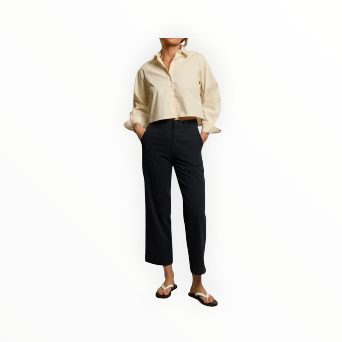 perfectwhitetee Pia Twill Pant - Navy