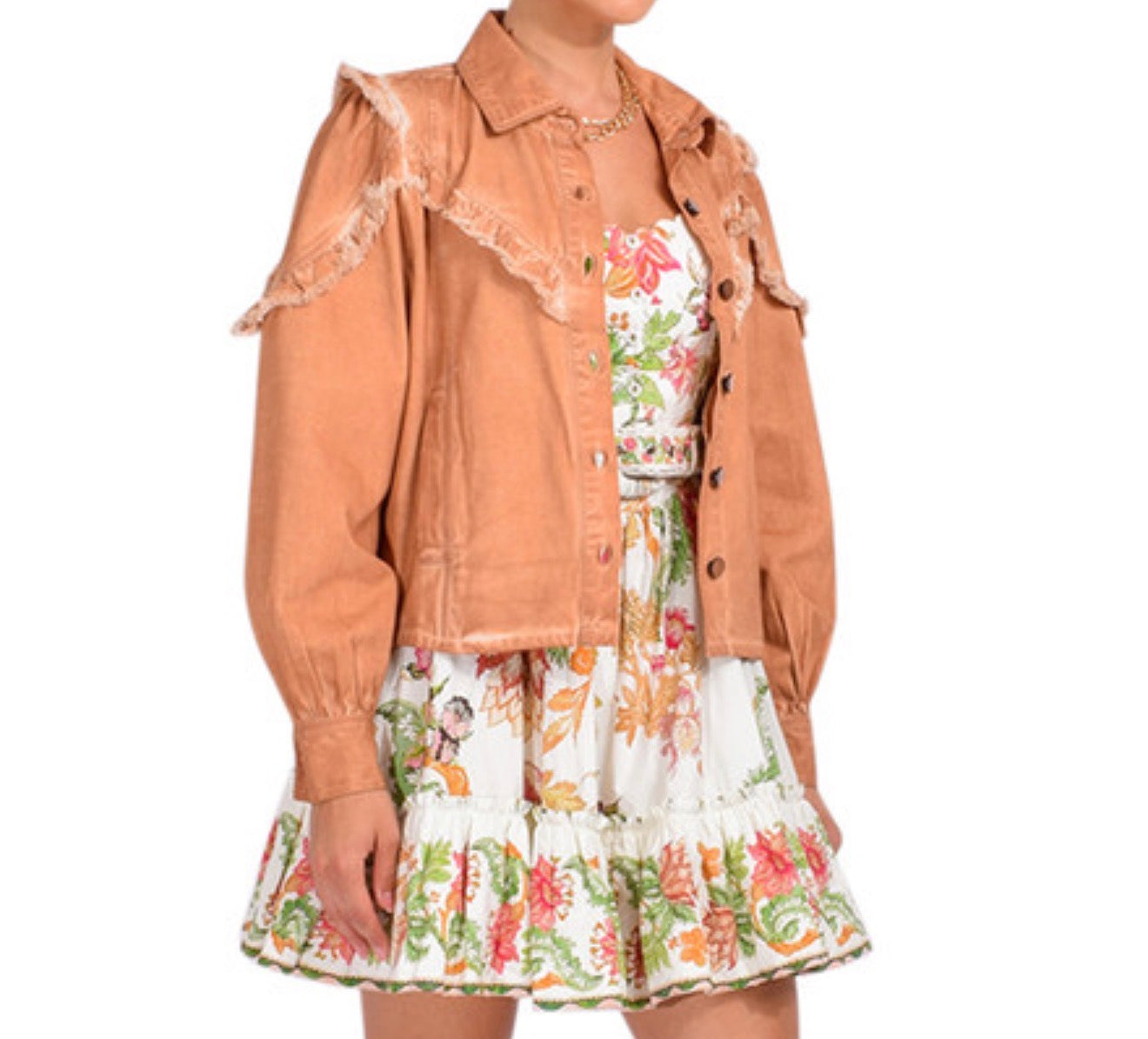 Love The Label Jocelyn Jacket - Carmel Washed Denim