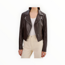 Lamarque Pascale Fitted Faux Leather Jacket - Dark Brown