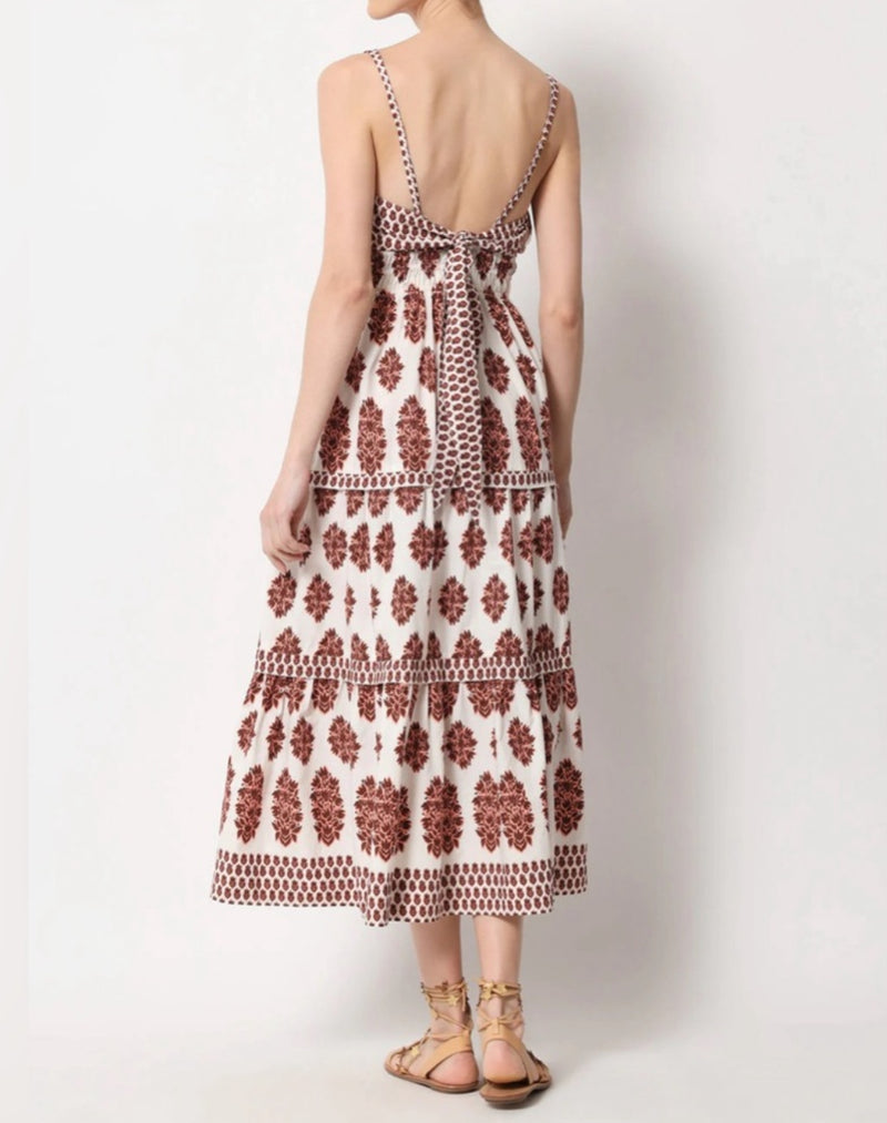 Omika Monroe Midi Dress - Adia Peach