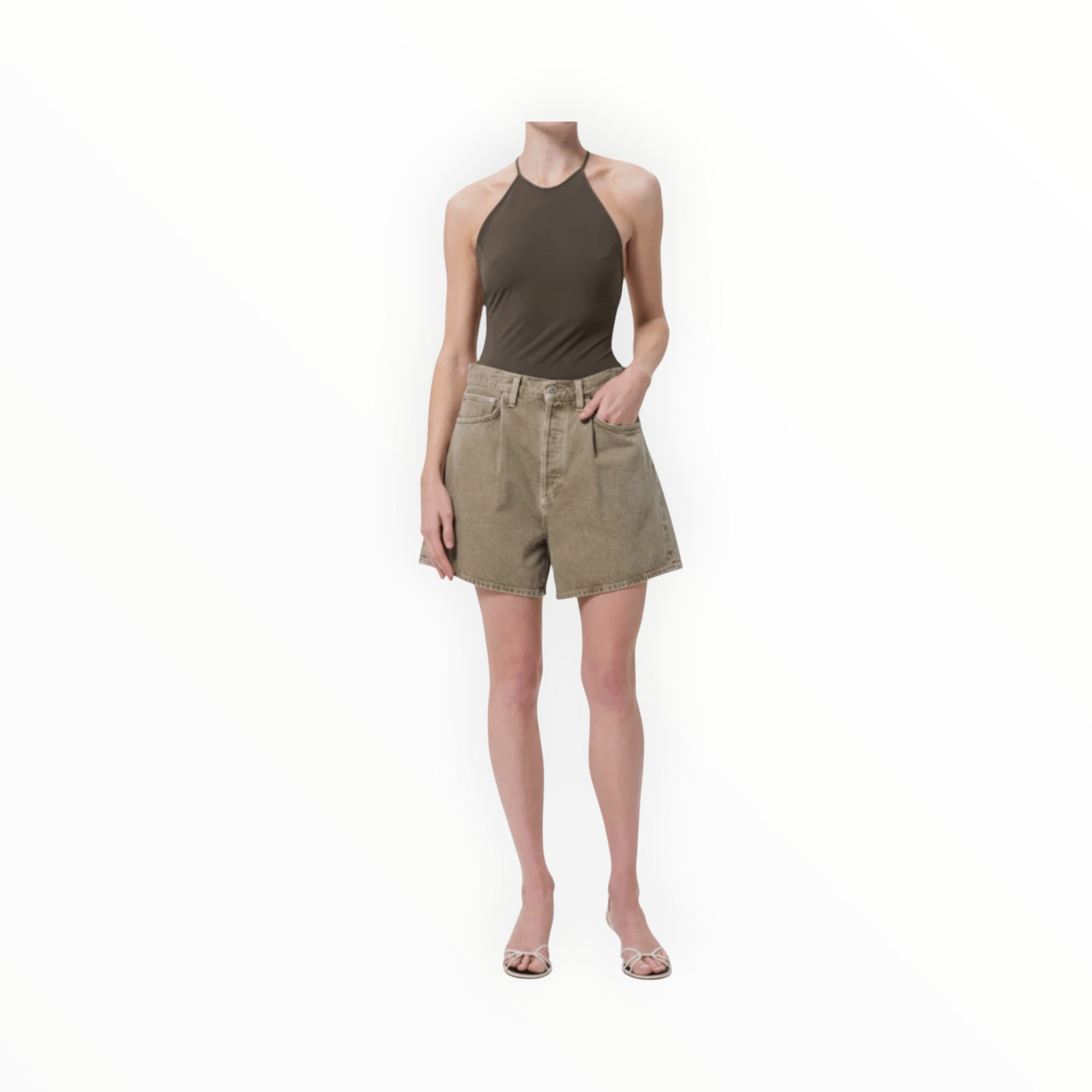 AGOLDE Rhoda Pleated A-Line Short - Cholla