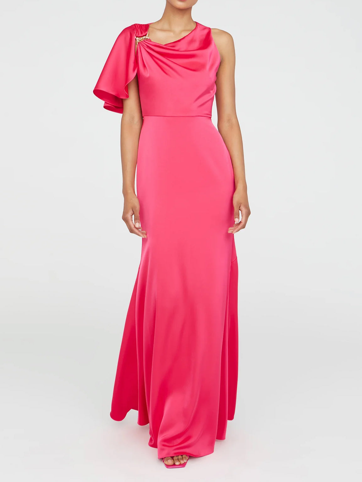 THEIA Darcie Flutter Sleeve Gown - Begonia