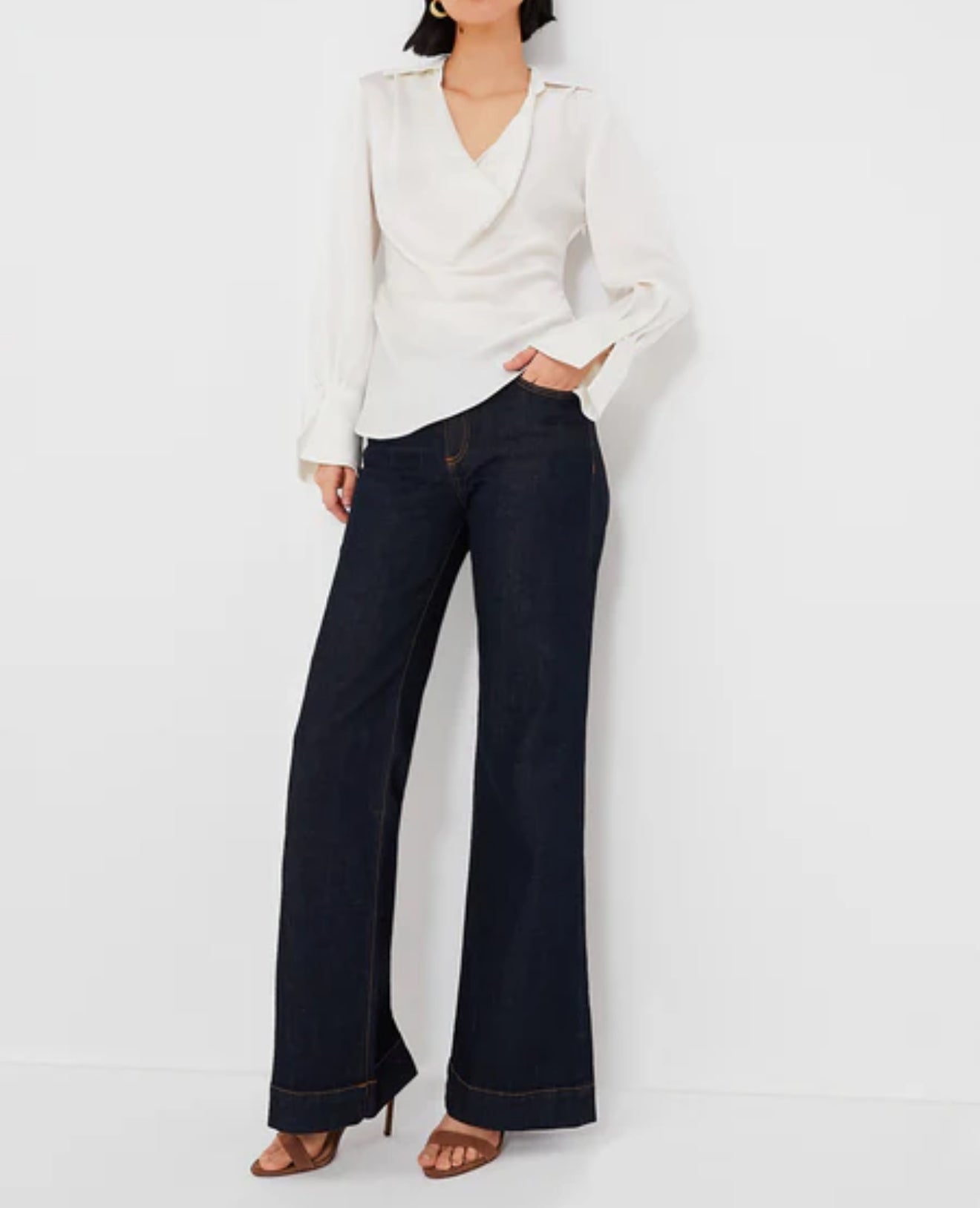 SIMKHAI Symone Cowl Neck Top - Ivory