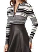 Shoshanna Avril Mixed Media Dress - Black/White