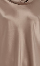 LESET Barb Draped Satin Top - Taupe