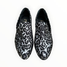 Something Bleu Tuxedo Flat - Silver Black Cheetah Fabric