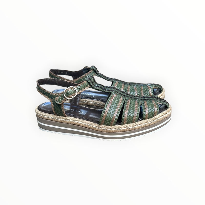 Pons Quintana Rolex Platform Sandal - Green/Tan