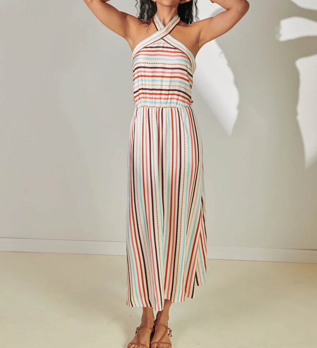 lemlem Ajani Halter Dress - Bizu Cream