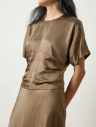 LILLA|P Satin Dolman Short Sleeve - Parsley