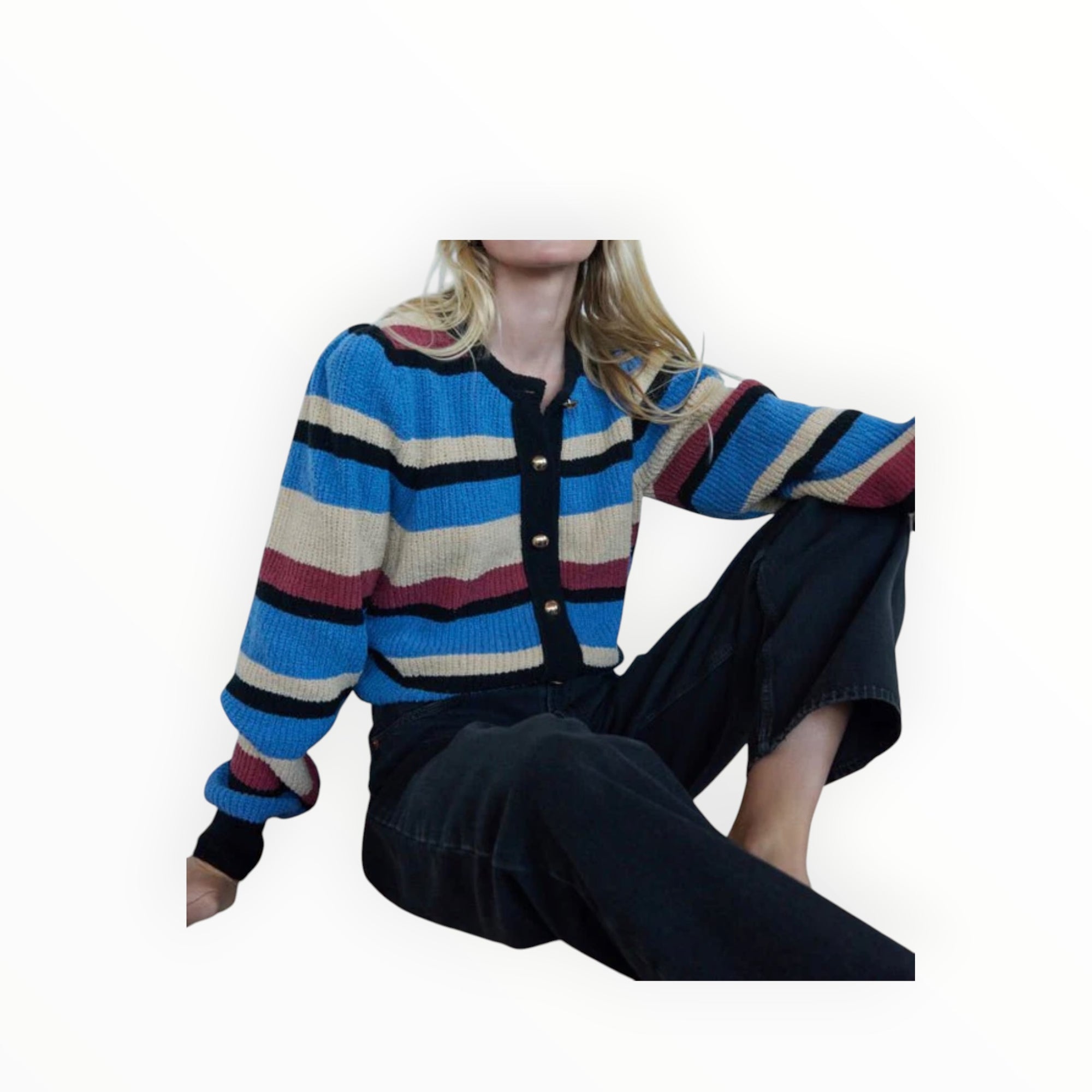 Nation Ltd Carmela Cardigan - Velour Multi Stripe