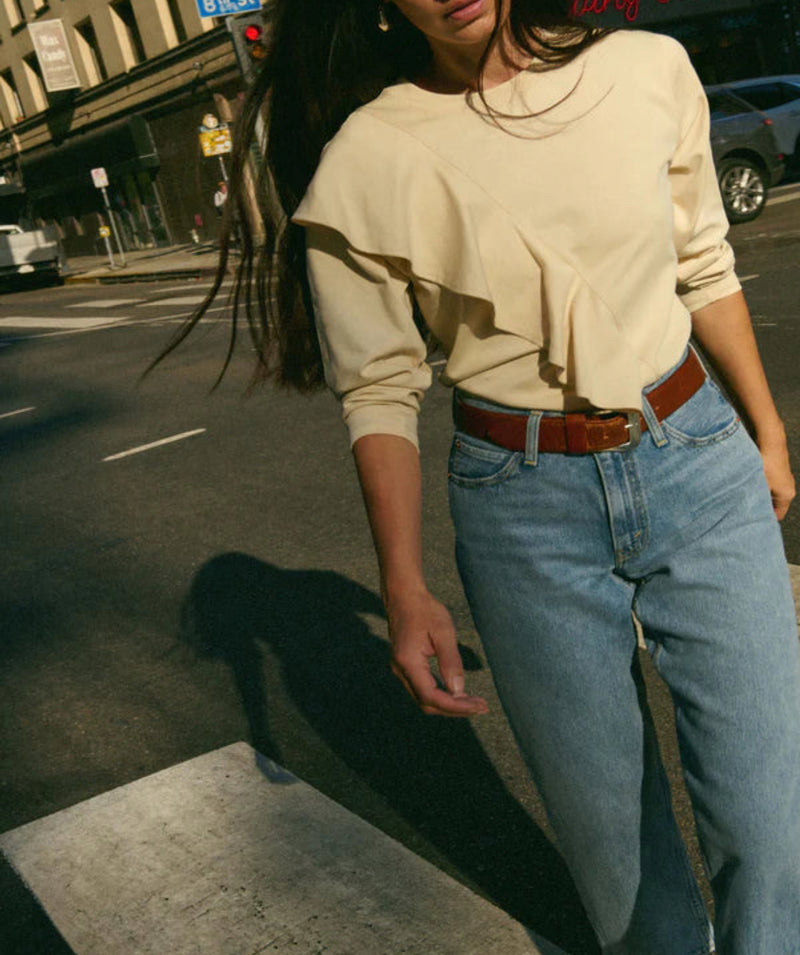 Nation Ltd Farrah Flounce Top - Parchment