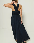 Nation Ltd Brielle Halter Dress - Navy Night Sky