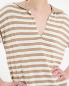 Ines de la Fressange Océane Beige Cotton Striped Dress