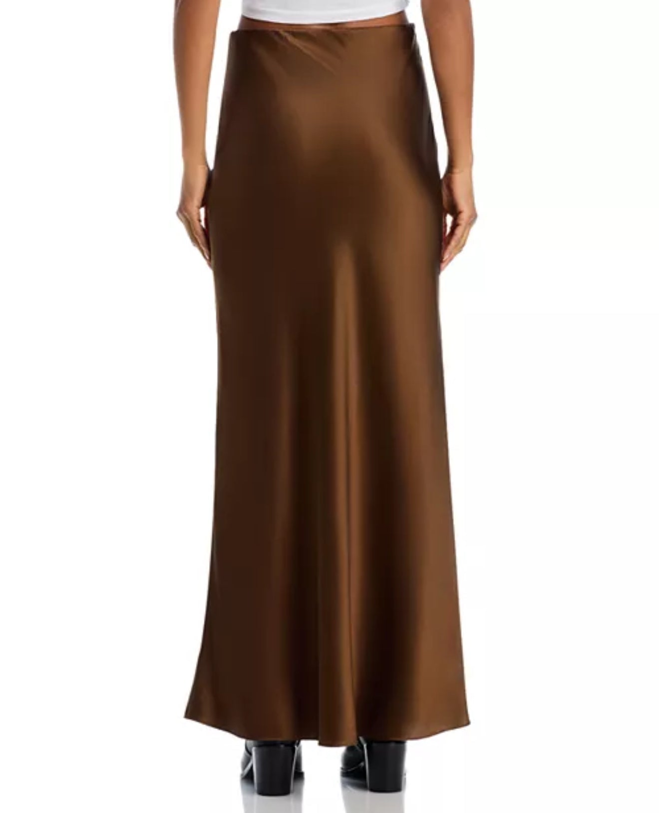 Frame Silk Column Maxi Skirt - Moss