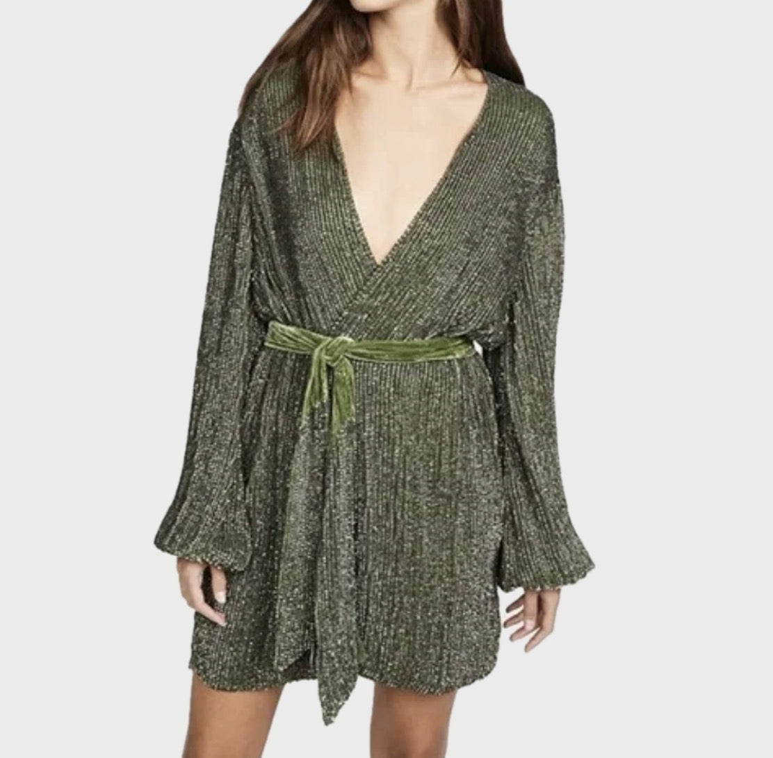 Retrofête Gabrielle Sequined Dress - Army Green