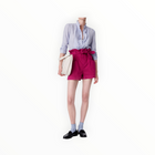 Vanessa Bruno Adriel Cotton High Rise Shorts - Lie de Vin