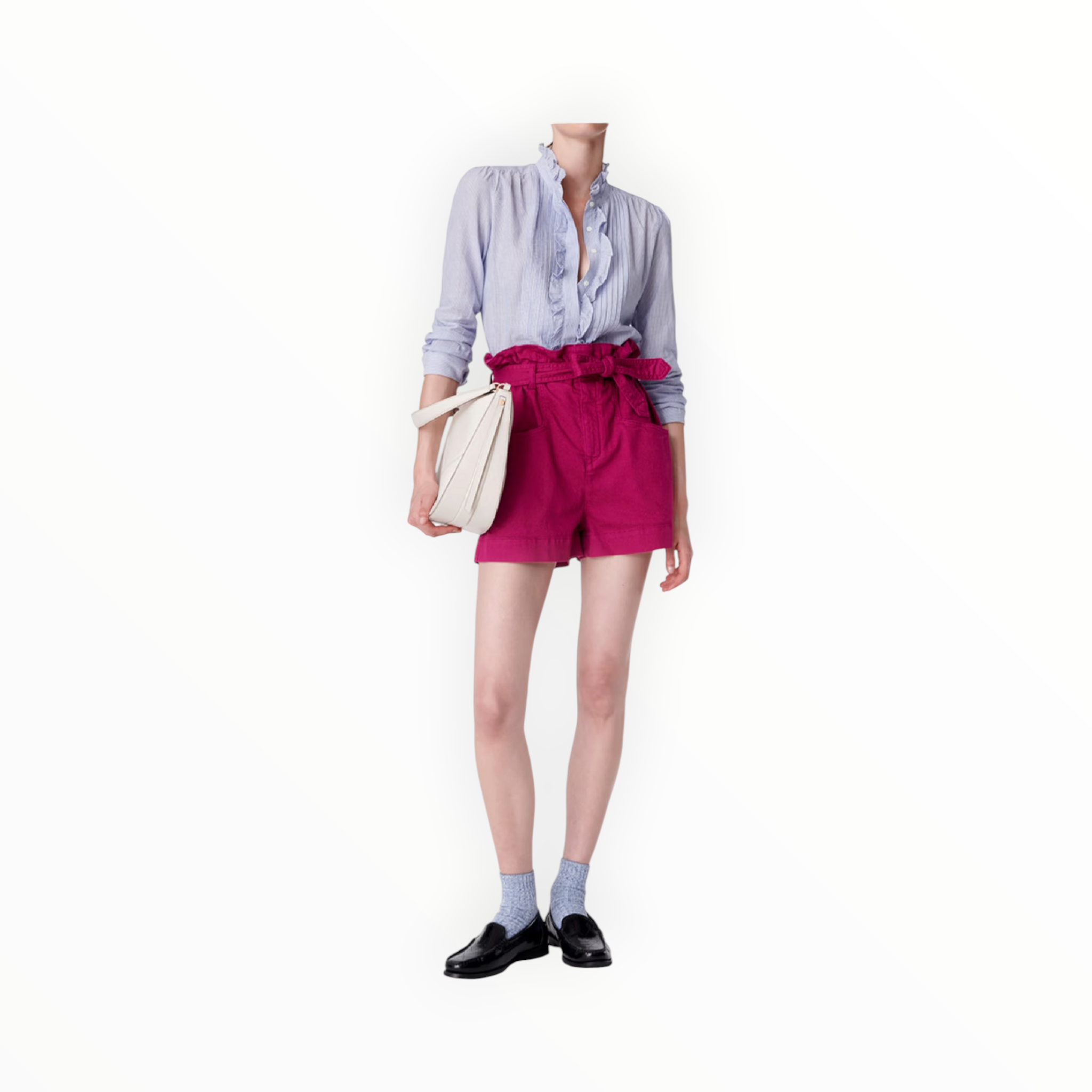 Vanessa Bruno Adriel Cotton High Rise Shorts - Lie de Vin