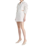 SUBOO Bentley Gathered Box Sleeve Mini Dress - White