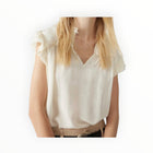ba&sh Solstice Flutter Top - Ecru