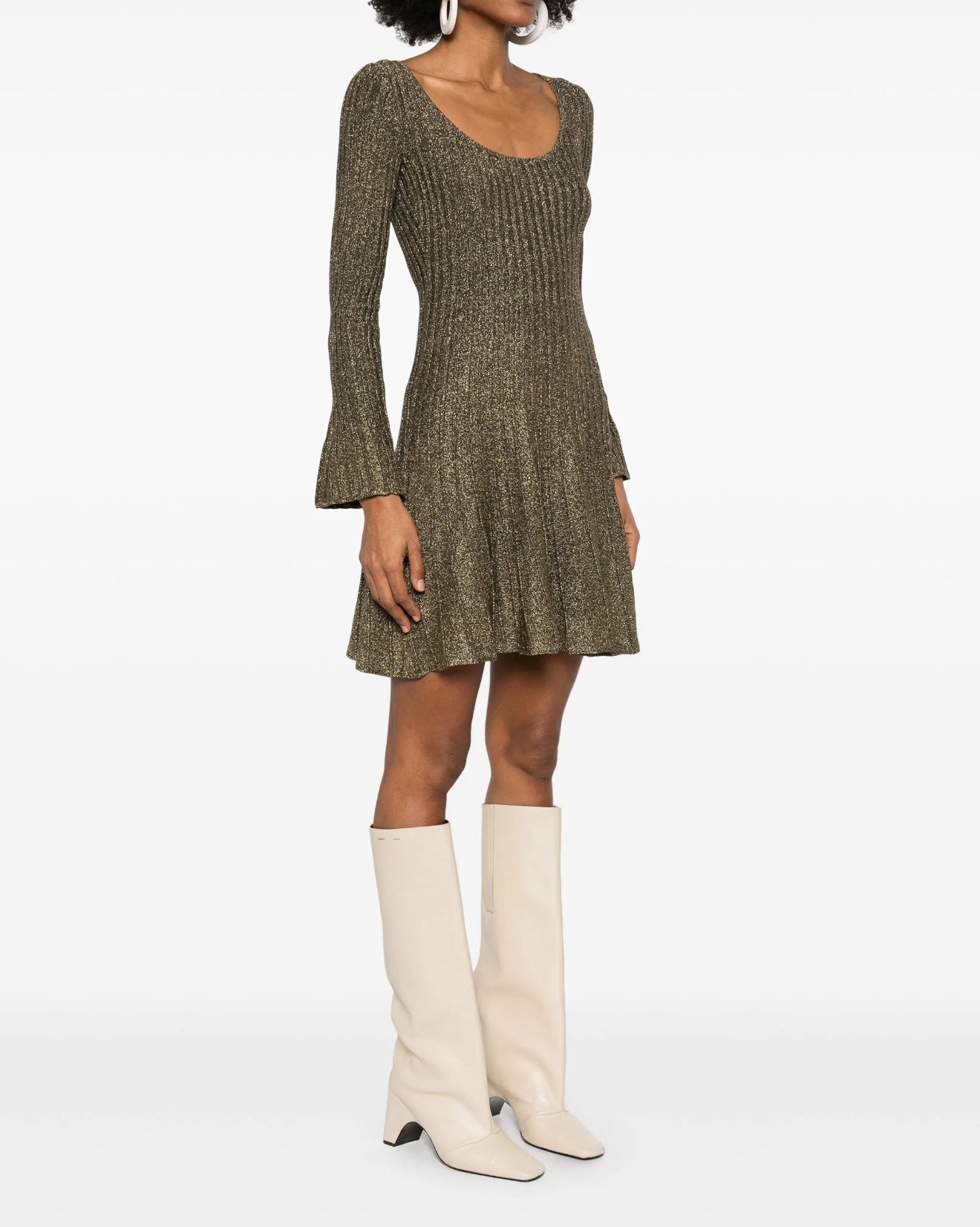 staud metallic dress STAUD Kennedy Metallic Midi Dress