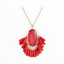 Kendra Scott Betsy Raffia Long Pendant Necklace - Red