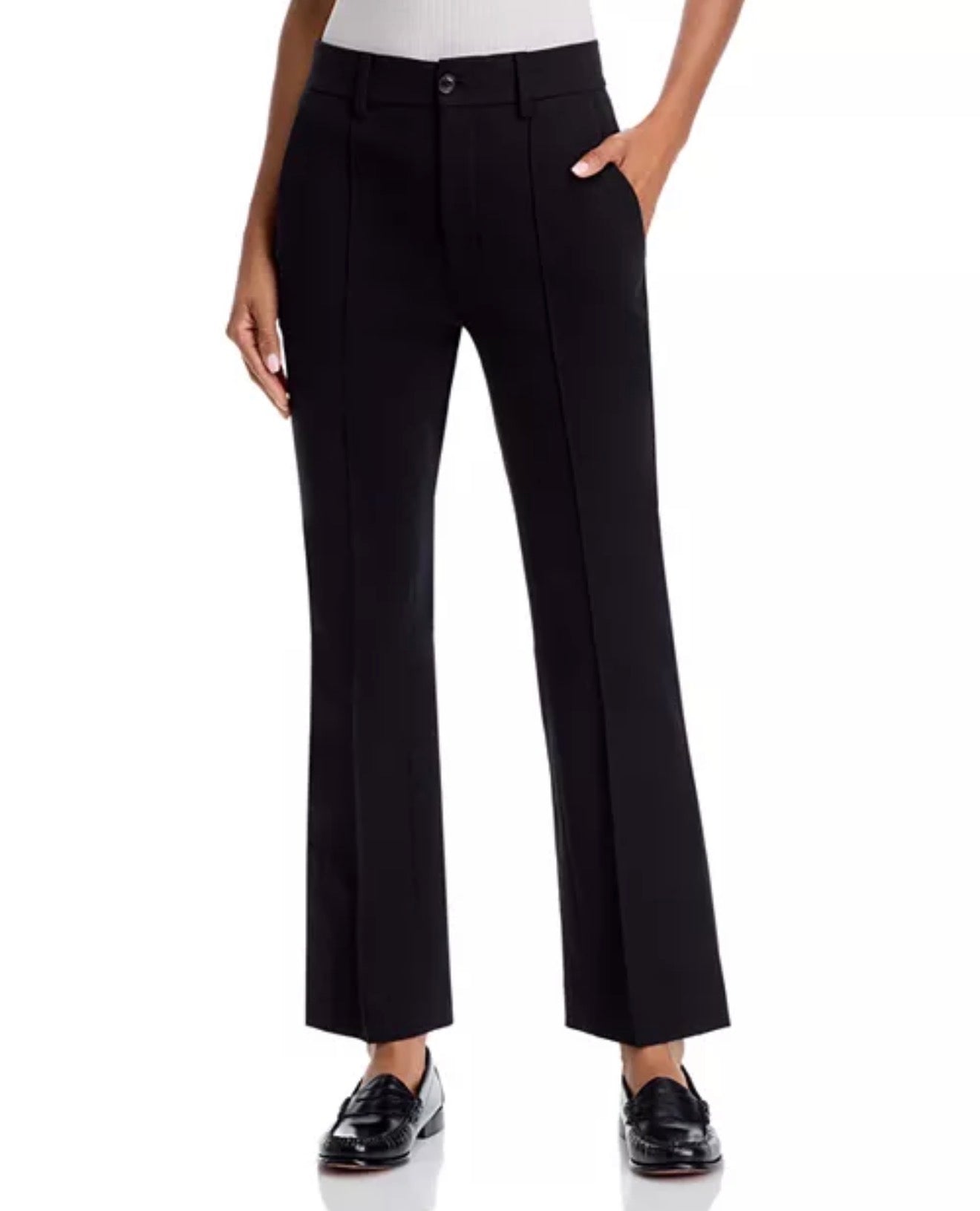 Frame Crop Kick Flare Trouser - Black