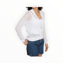 Autumn Cashmere Mesh Bomber - Bleach White