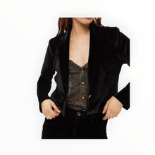 Traffic People Briar Cropped Velvet Jacket - Black